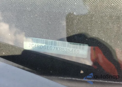 2019 Dodge Grand Caravan Gt z USA, uszkodzony, nr VIN 2C4RDGEG7KR535460